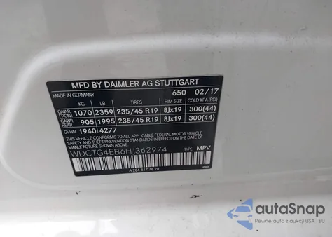 2017 Mercedes-Benz Gla 250 из США, поврежденный, VIN WDCTG4EB6HJ362974